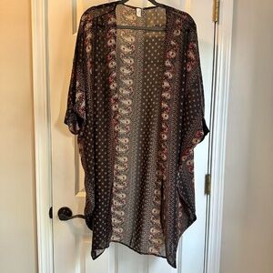 L Love Duster Length Sheer Kimono - Size M